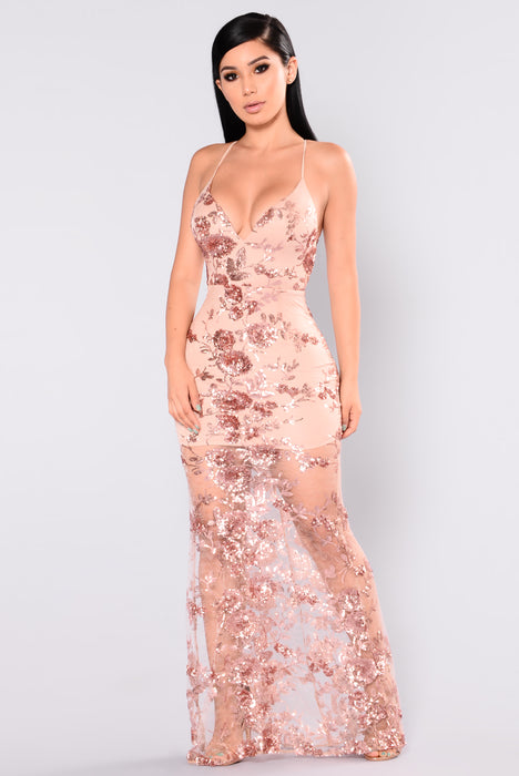 Honor Sequin Dress - Rose Gold ...